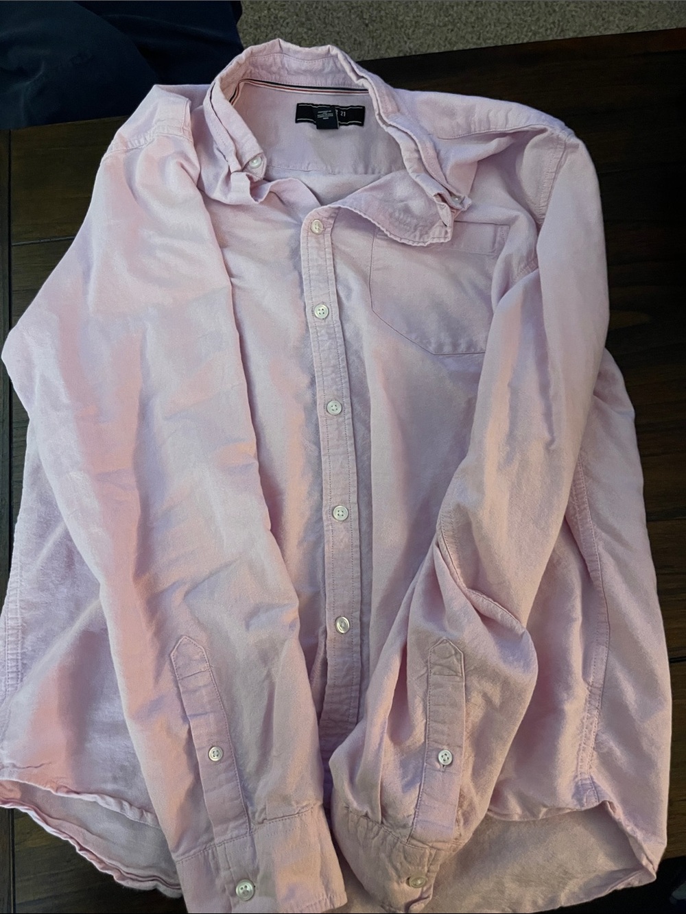 Men's Casual Button-Down Shirt - Light Pink